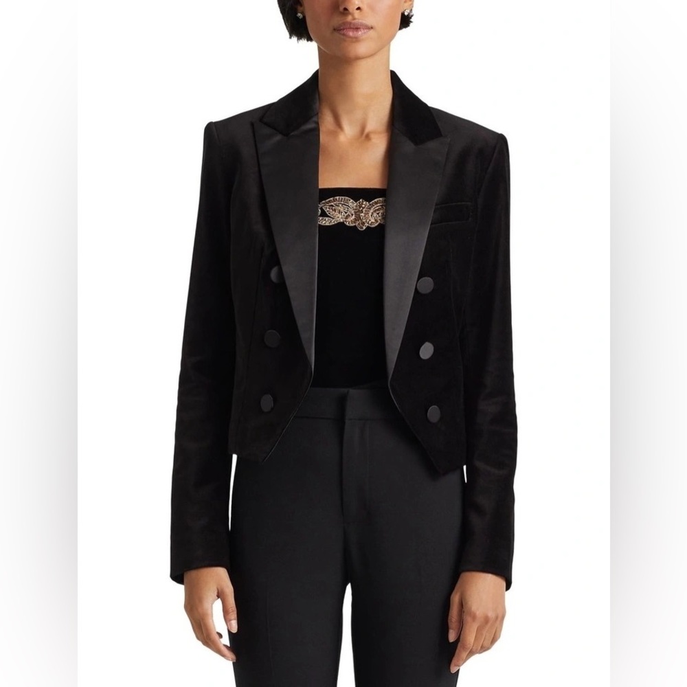 Lauren Ralph Lauren Cropped Velvet Blazer